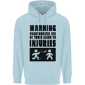 Warning Tools DIY Tradesman Carpenter Childrens Kids Hoodie Light Blue
