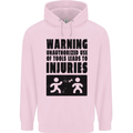 Warning Tools DIY Tradesman Carpenter Childrens Kids Hoodie Light Pink