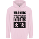 Warning Tools DIY Tradesman Carpenter Childrens Kids Hoodie Light Pink