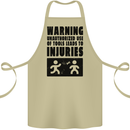 Warning Tools DIY Tradesman Carpenter Cotton Apron 100% Organic Khaki
