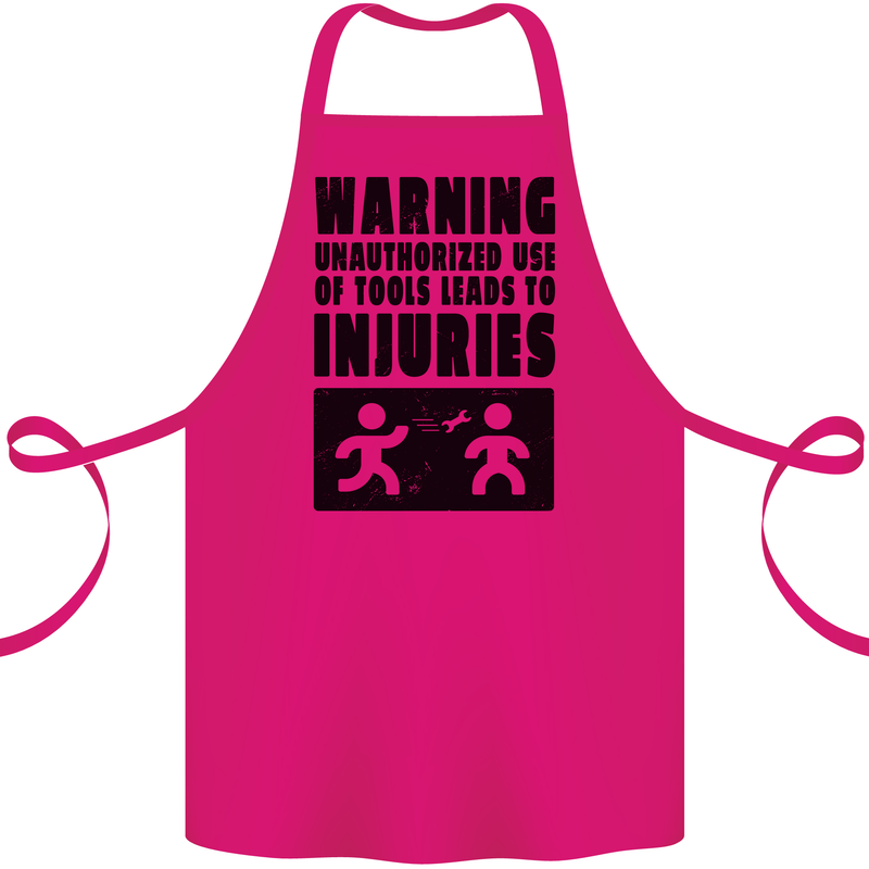 Warning Tools DIY Tradesman Carpenter Cotton Apron 100% Organic Pink