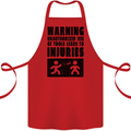 Warning Tools DIY Tradesman Carpenter Cotton Apron 100% Organic Red