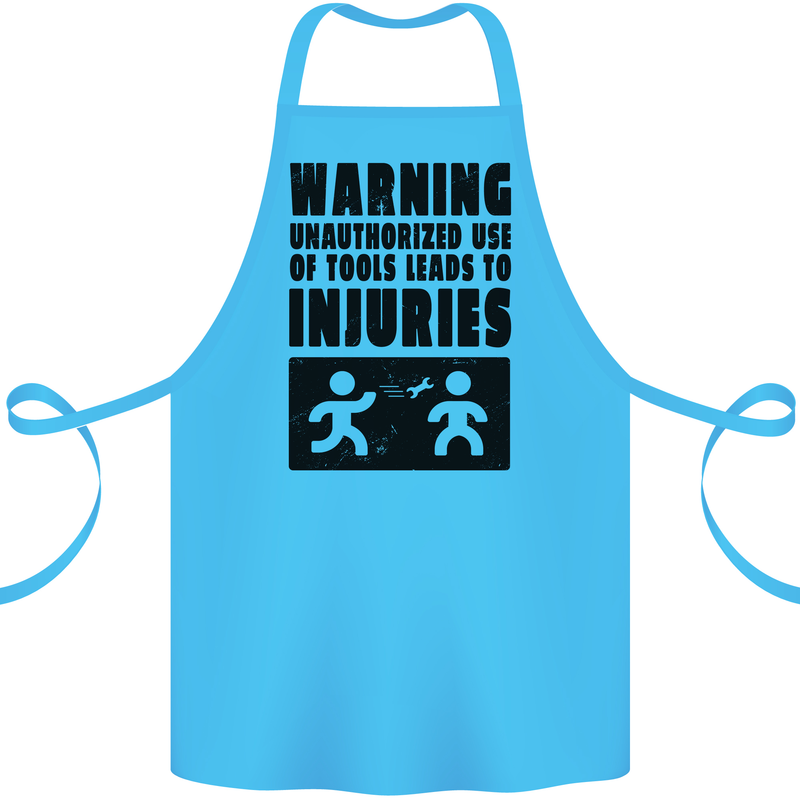 Warning Tools DIY Tradesman Carpenter Cotton Apron 100% Organic Turquoise