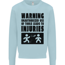 Warning Tools DIY Tradesman Carpenter Kids Sweatshirt Jumper Light Blue