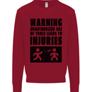 Warning Tools DIY Tradesman Carpenter Kids Sweatshirt Jumper Red