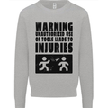 Warning Tools DIY Tradesman Carpenter Kids Sweatshirt Jumper Sports Grey