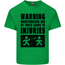 Warning Tools DIY Tradesman Carpenter Kids T-Shirt Childrens Irish Green