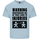 Warning Tools DIY Tradesman Carpenter Kids T-Shirt Childrens Light Blue