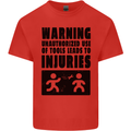Warning Tools DIY Tradesman Carpenter Kids T-Shirt Childrens Red