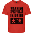 Warning Tools DIY Tradesman Carpenter Kids T-Shirt Childrens Red