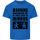 Warning Tools DIY Tradesman Carpenter Kids T-Shirt Childrens Royal Blue