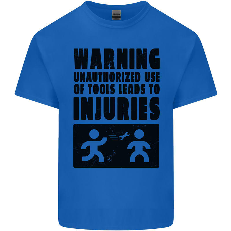 Warning Tools DIY Tradesman Carpenter Kids T-Shirt Childrens Royal Blue