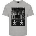 Warning Tools DIY Tradesman Carpenter Kids T-Shirt Childrens Sports Grey