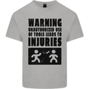Warning Tools DIY Tradesman Carpenter Kids T-Shirt Childrens Sports Grey