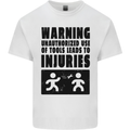 Warning Tools DIY Tradesman Carpenter Kids T-Shirt Childrens White