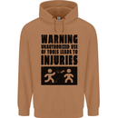 Warning Tools DIY Tradesman Carpenter Mens 80% Cotton Hoodie Caramel Latte
