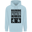 Warning Tools DIY Tradesman Carpenter Mens 80% Cotton Hoodie Light Blue