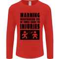 Warning Tools DIY Tradesman Carpenter Mens Long Sleeve T-Shirt Red