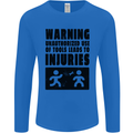 Warning Tools DIY Tradesman Carpenter Mens Long Sleeve T-Shirt Royal Blue