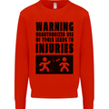 Warning Tools DIY Tradesman Carpenter Mens Sweatshirt Jumper Bright Red