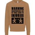 Warning Tools DIY Tradesman Carpenter Mens Sweatshirt Jumper Caramel Latte