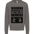 Warning Tools DIY Tradesman Carpenter Mens Sweatshirt Jumper Charcoal