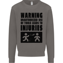 Warning Tools DIY Tradesman Carpenter Mens Sweatshirt Jumper Charcoal