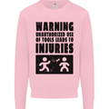 Warning Tools DIY Tradesman Carpenter Mens Sweatshirt Jumper Light Pink