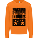 Warning Tools DIY Tradesman Carpenter Mens Sweatshirt Jumper Orange