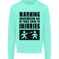 Warning Tools DIY Tradesman Carpenter Mens Sweatshirt Jumper Peppermint