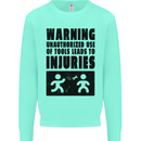 Warning Tools DIY Tradesman Carpenter Mens Sweatshirt Jumper Peppermint