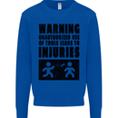 Warning Tools DIY Tradesman Carpenter Mens Sweatshirt Jumper Royal Blue