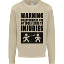 Warning Tools DIY Tradesman Carpenter Mens Sweatshirt Jumper Sand