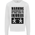 Warning Tools DIY Tradesman Carpenter Mens Sweatshirt Jumper White