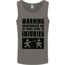 Warning Tools DIY Tradesman Carpenter Mens Vest Tank Top Charcoal