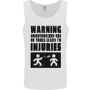 Warning Tools DIY Tradesman Carpenter Mens Vest Tank Top White