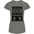 Warning Tools DIY Tradesman Carpenter Womens Petite Cut T-Shirt Charcoal