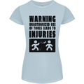 Warning Tools DIY Tradesman Carpenter Womens Petite Cut T-Shirt Light Blue