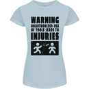 Warning Tools DIY Tradesman Carpenter Womens Petite Cut T-Shirt Light Blue
