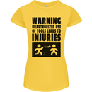 Warning Tools DIY Tradesman Carpenter Womens Petite Cut T-Shirt Yellow