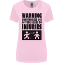 Warning Tools DIY Tradesman Carpenter Womens Wider Cut T-Shirt Light Pink