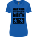 Warning Tools DIY Tradesman Carpenter Womens Wider Cut T-Shirt Royal Blue