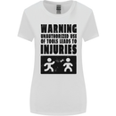 Warning Tools DIY Tradesman Carpenter Womens Wider Cut T-Shirt White
