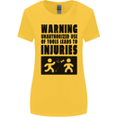 Warning Tools DIY Tradesman Carpenter Womens Wider Cut T-Shirt Yellow