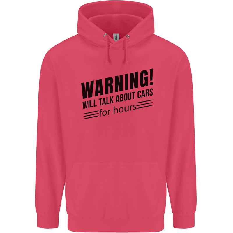 Warning Will Talk About Cars Childrens Kids Hoodie Heliconia