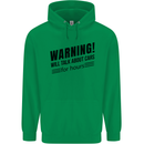 Warning Will Talk About Cars Childrens Kids Hoodie Irish Green