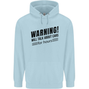 Warning Will Talk About Cars Childrens Kids Hoodie Light Blue