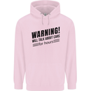 Warning Will Talk About Cars Childrens Kids Hoodie Light Pink