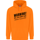 Warning Will Talk About Cars Childrens Kids Hoodie Orange