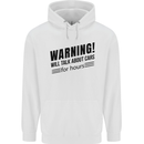 Warning Will Talk About Cars Childrens Kids Hoodie White